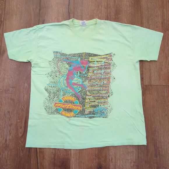 VTG Volleyball Adult XL Shirt Surf Beach California Retro Ocean Wave Neon 90s - Picture 1 of 6